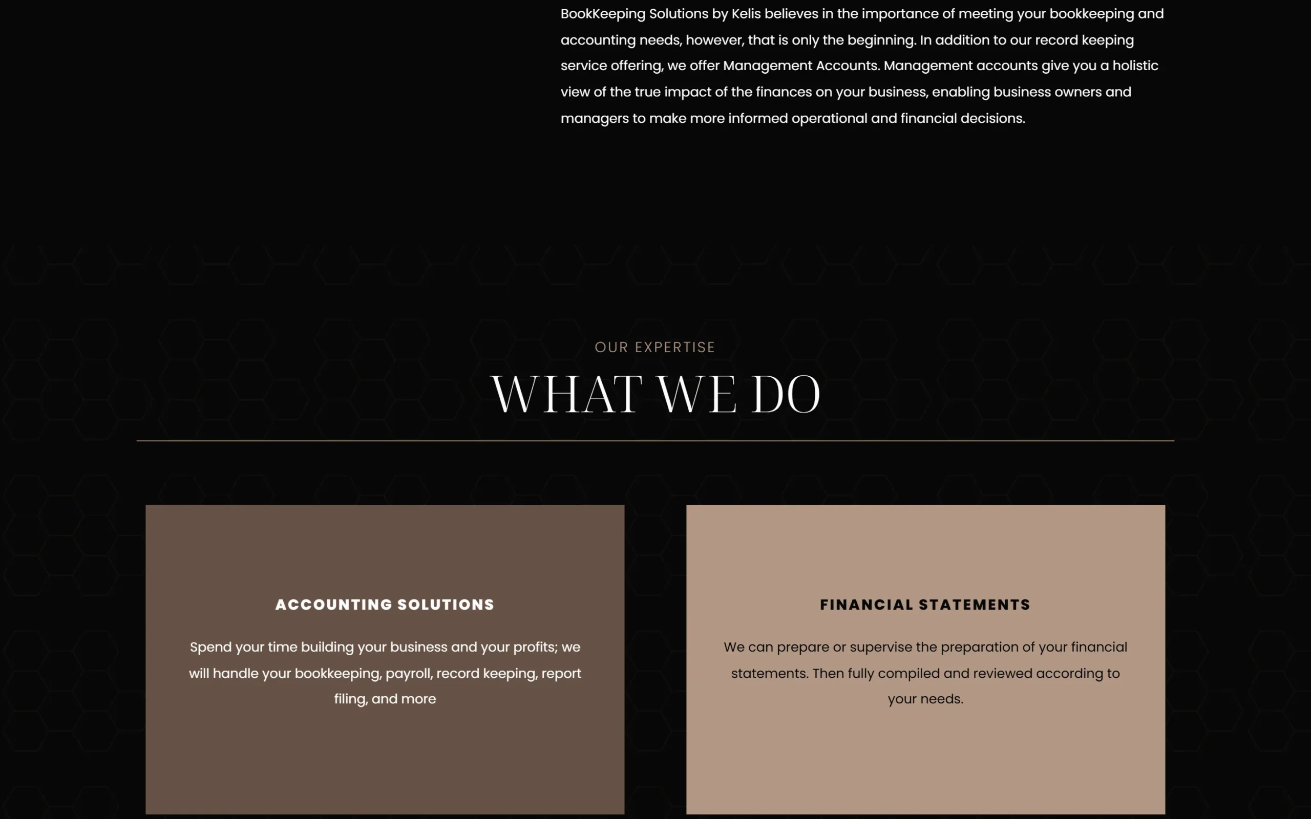 BK Solutions website on desktop