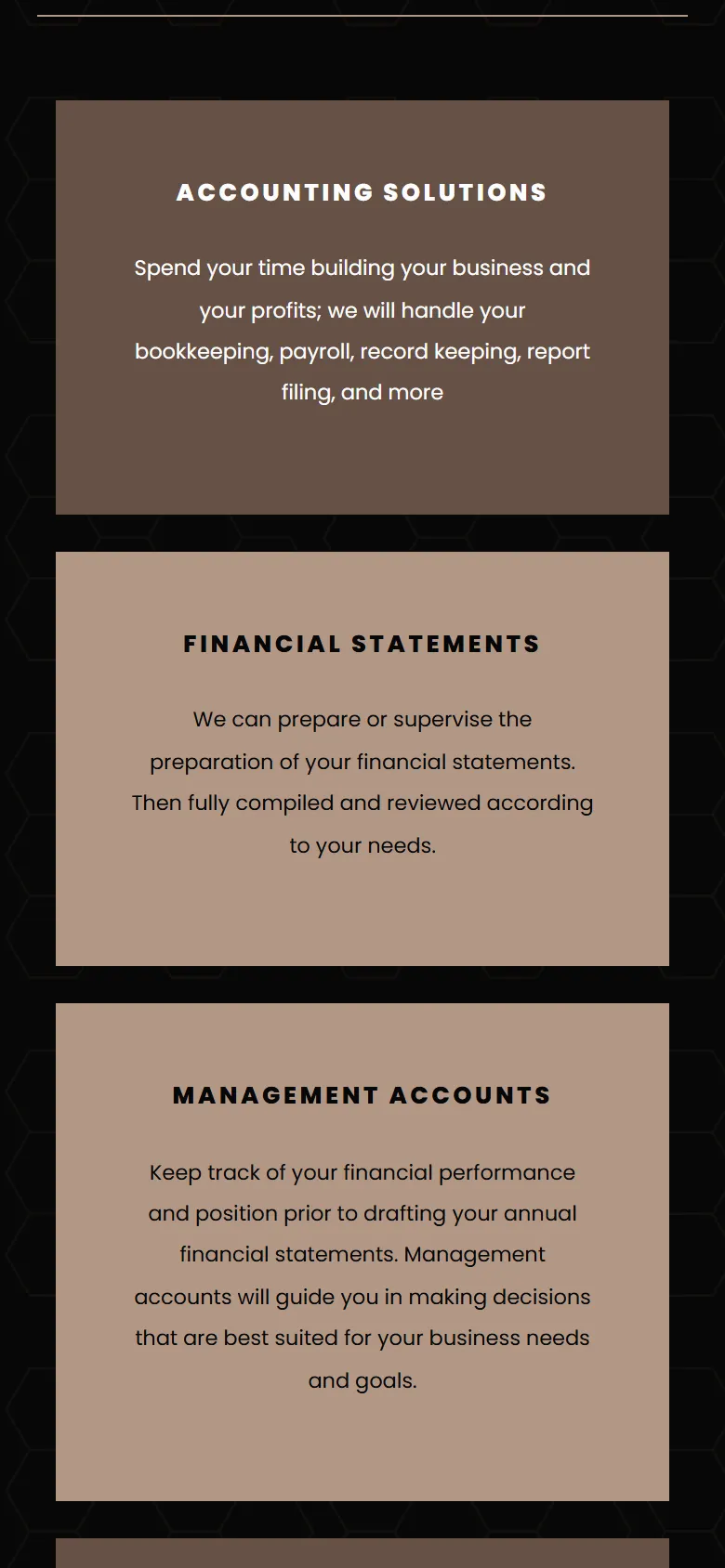 BK Solutions website on a phone