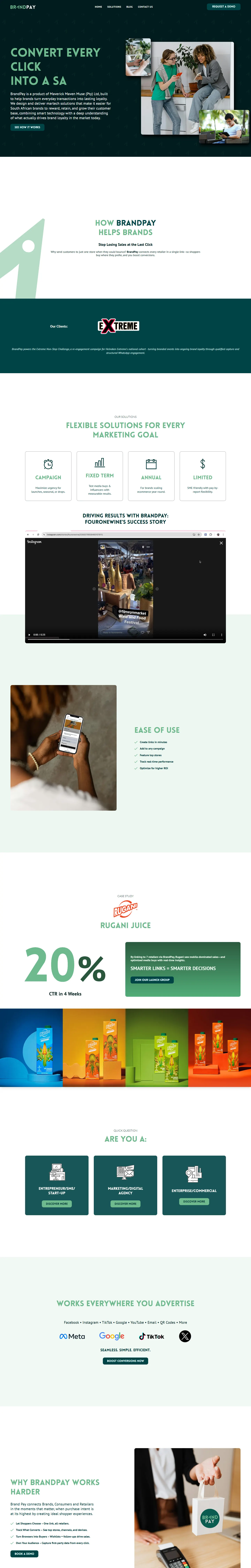 BrandPay homepage, captured in full