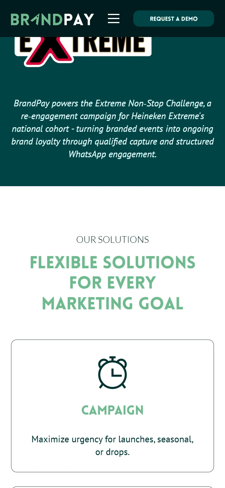 BrandPay website on a phone