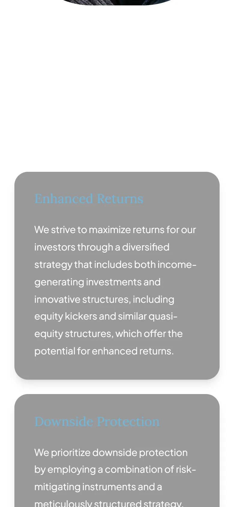 Maia Capital website on a phone